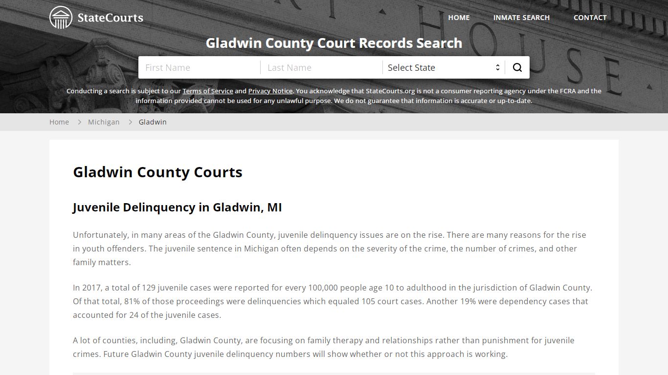 Gladwin County, MI Courts - Records & Cases - StateCourts