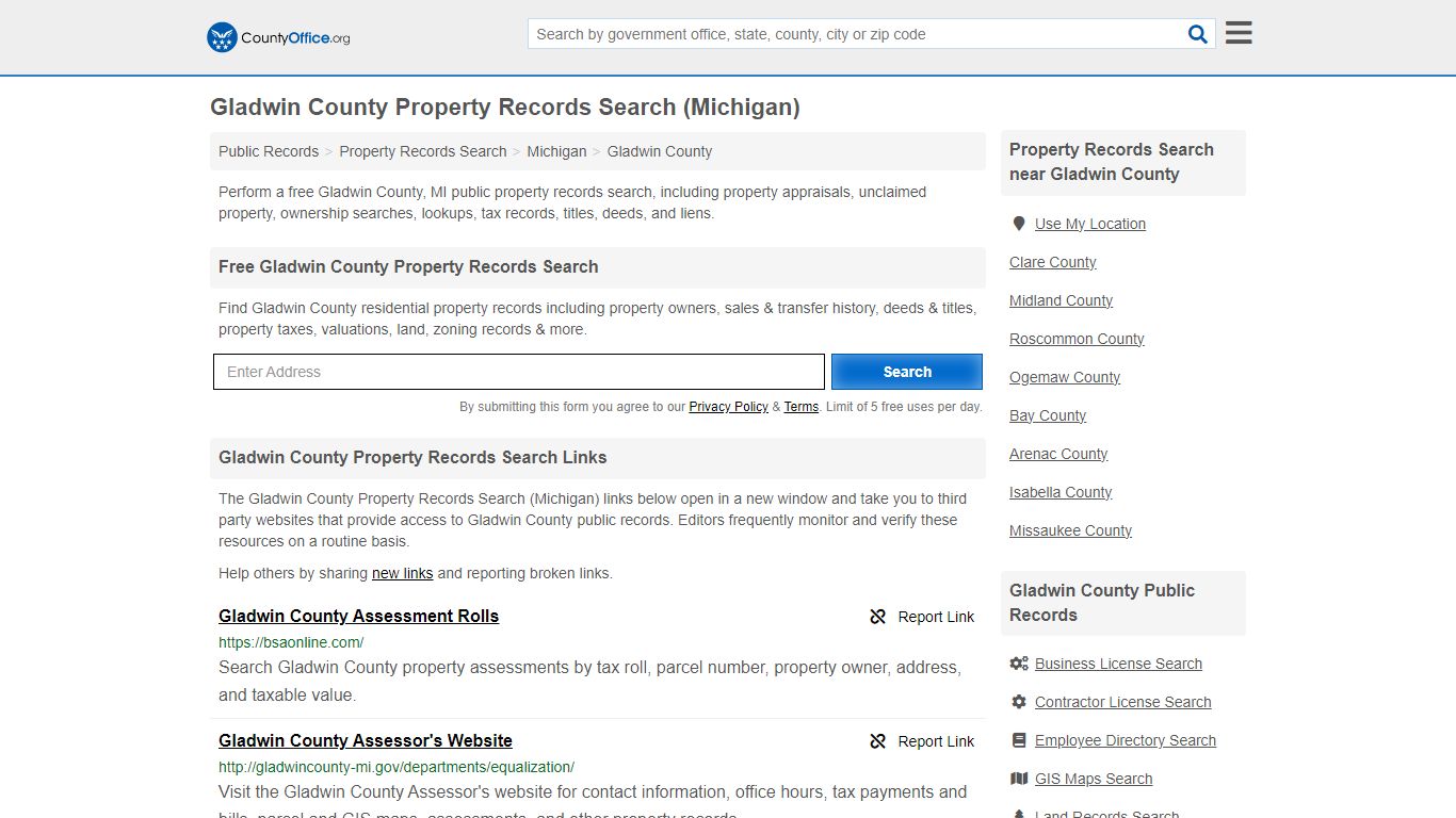 Gladwin County Property Records Search (Michigan) - County Office